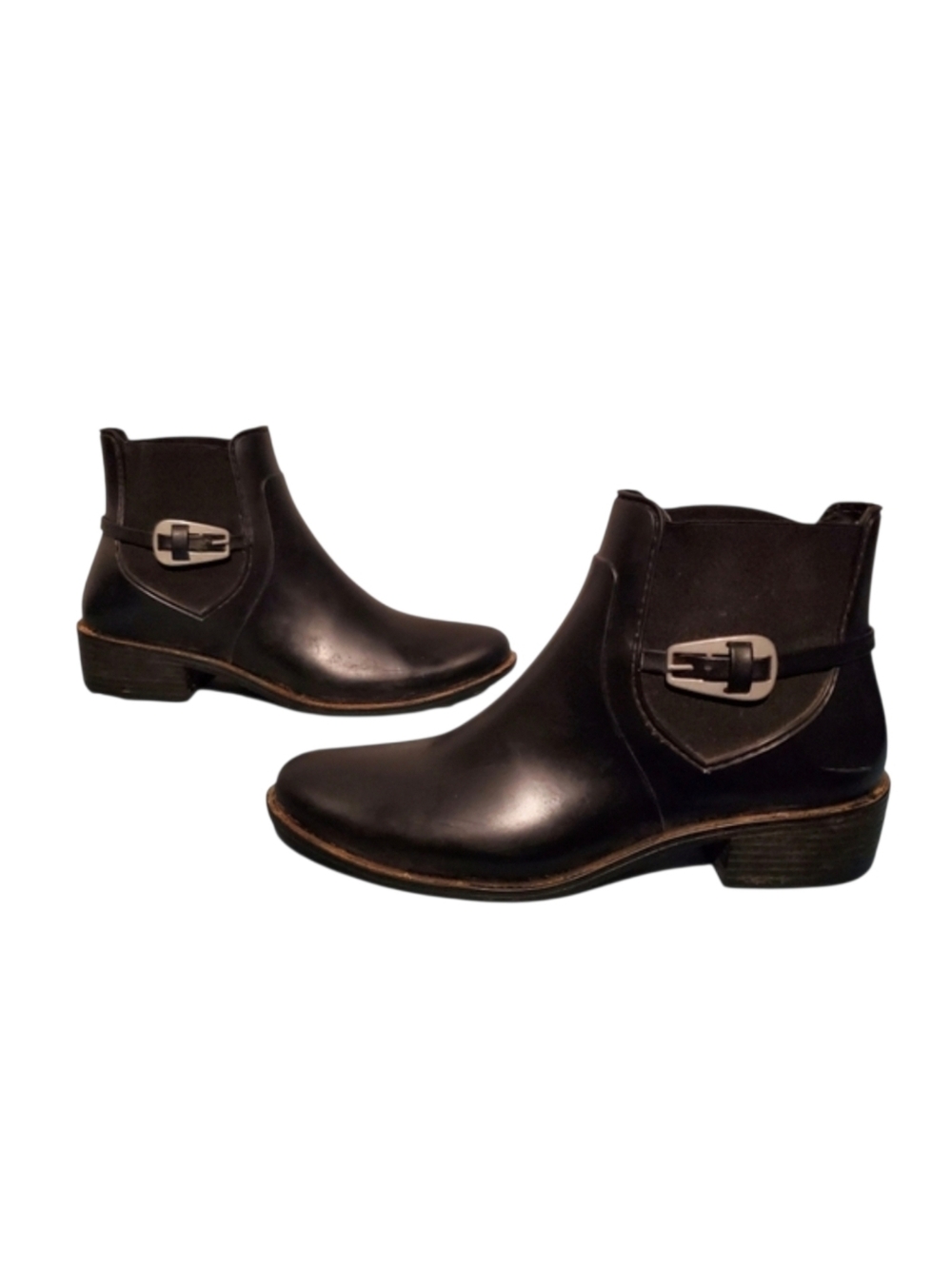 Bernardo Black Slip-On Ankle Moto Harness Booties Boots Women's Size 11